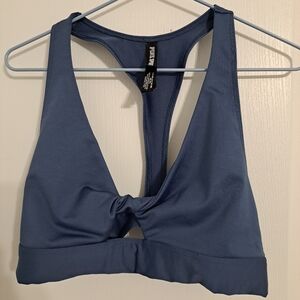 Victoria's Secret PINK Twist Front Lightly Lined Sports Bra Dark Blue Sz Large